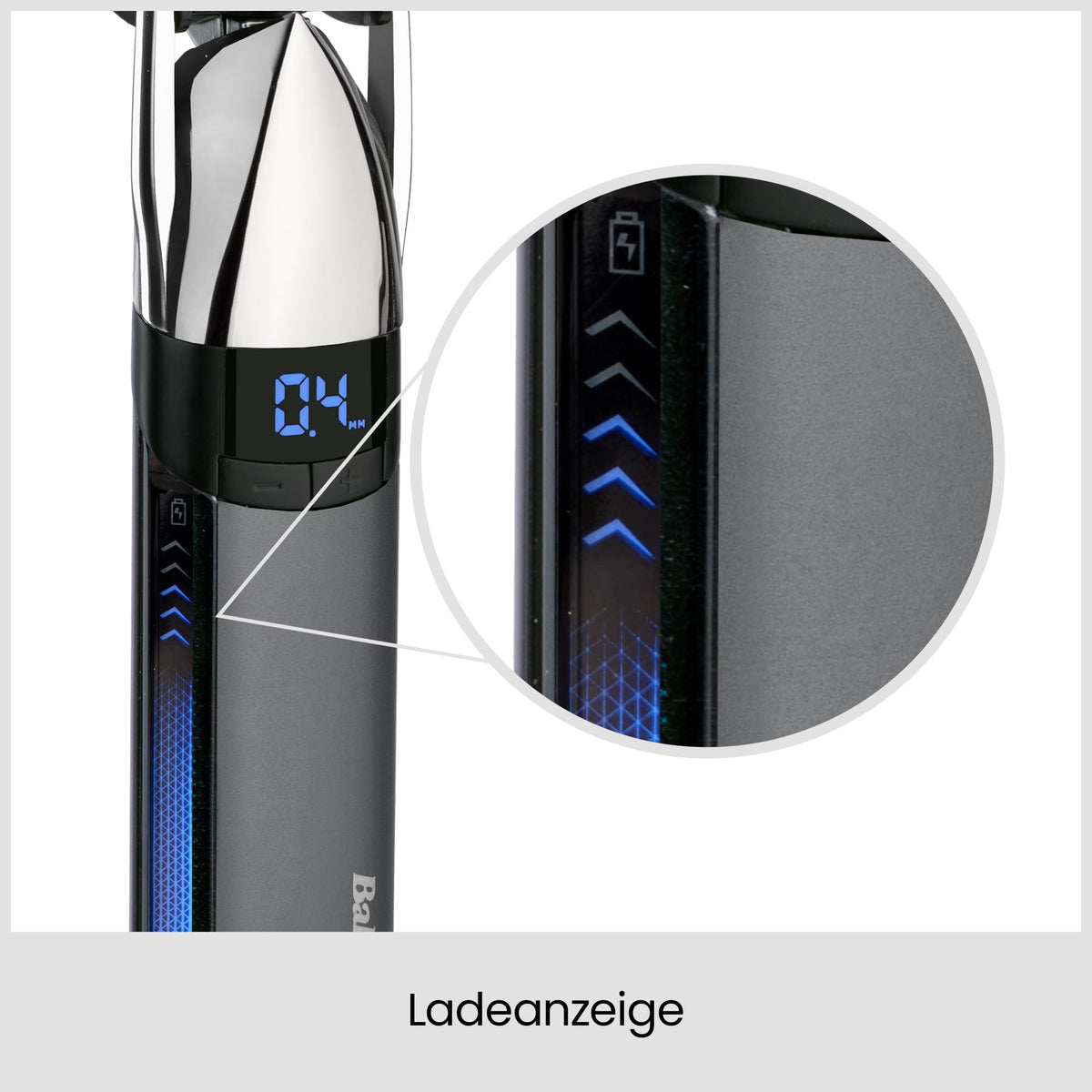 BaByliss Super-X Metal Stubble Trimmer – Waterproof beard trimmer with Japanese steel blades (0.4–5 mm), digital display, lithium-ion battery, 90 minutes runtime, S996E