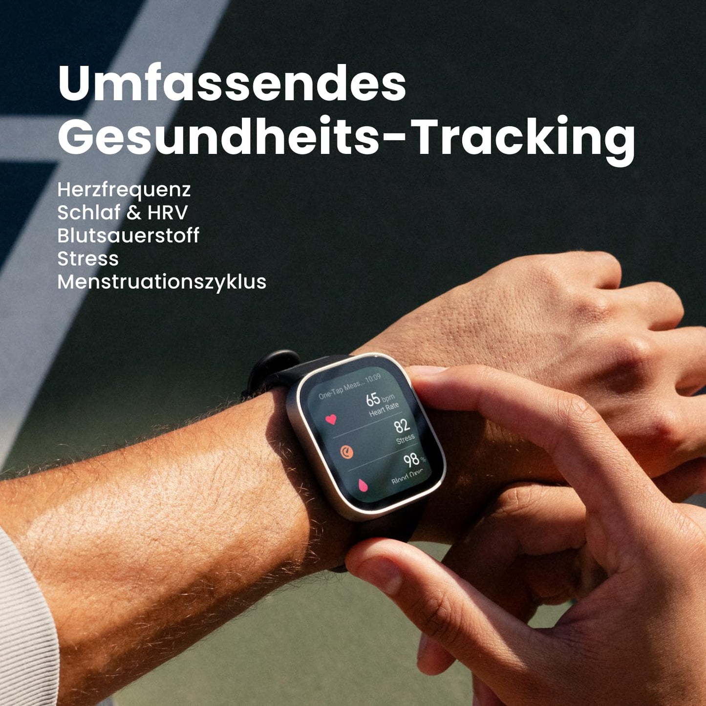 Amazfit Bip Max 50mm Smartwatch, 2.07" AMOLED display, 20 days battery life, GPS, 4GB memory, offline maps, fitness tracker, hybrid training, 150+ sports modes, HYROX mode, 5ATM for Android & iPhone - A2568