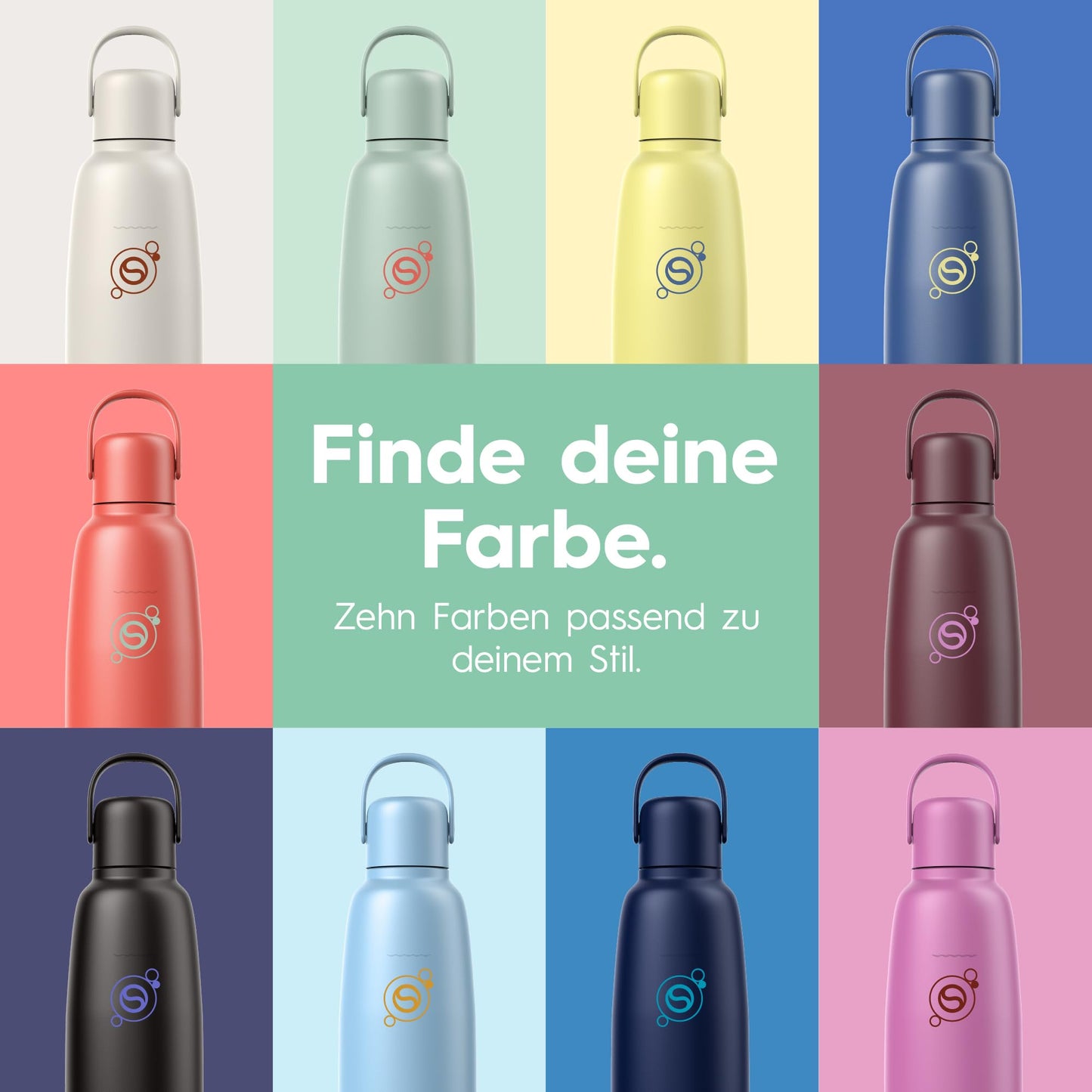 sodastream fizz & go stainless steel bottle 0.9L, thermos bottle, mint green - 1062412980
