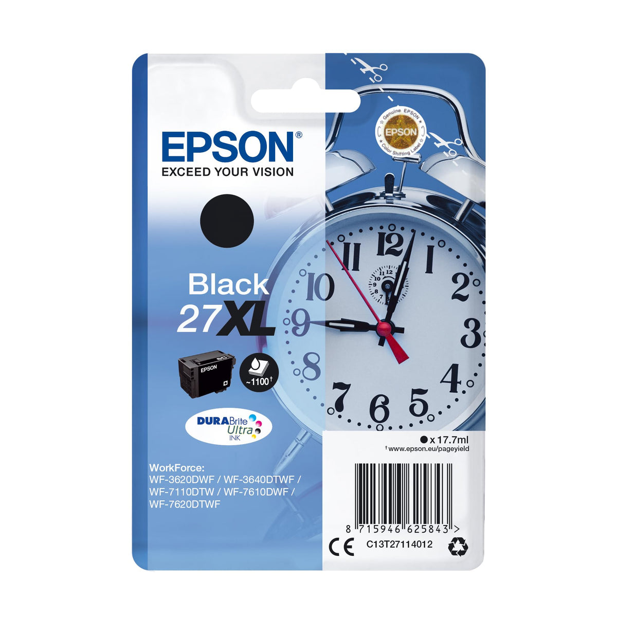 Epson Tinte T2711, 27 Original C13T27114012, Negru, XL