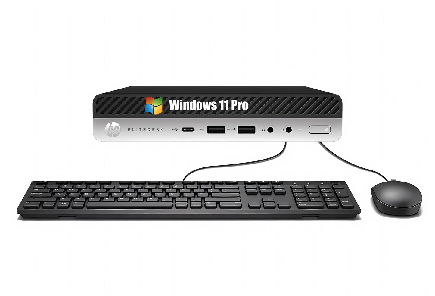 HP EliteDesk 800 G3 mini Desktop PC, Intel Core i5-6500, 8GB RAM, 256GB SSD, US QWERTY keyboard, WLAN, Bluetooth, Windows 11 Pro (refurbished)