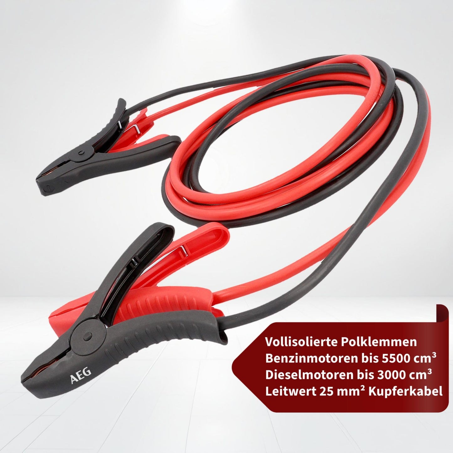 AEG jumper cable SP 25 "Alu-Tec, for 12 volts and 24 volts, in storage bag, DIN 72553 - 97204