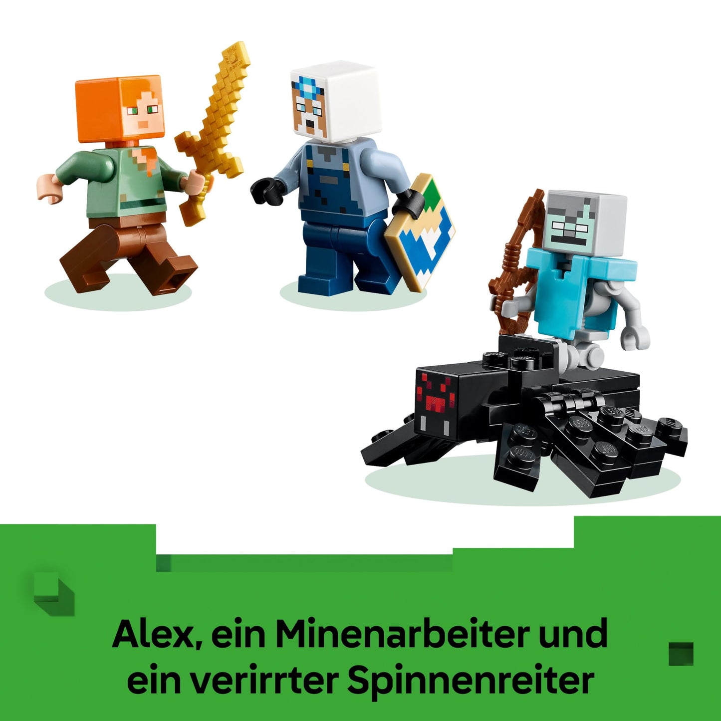 LEGO Minecraft The Pickaxe Mine - Interactive Toy for Children - Alex, Miner and Stray Spider Rider Figures - Collectable Gamer Gift for Boys & Girls Ages 8 and Up - 21277
