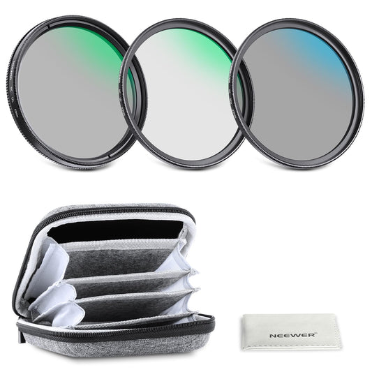 NEEWER 43mm UV/CPL/ND lens filter set with hard case, coated optical glass accessories & aluminum frame ultraviolet filter + circular polarization filter (CPL) + neutral density (ND4) filter - NW