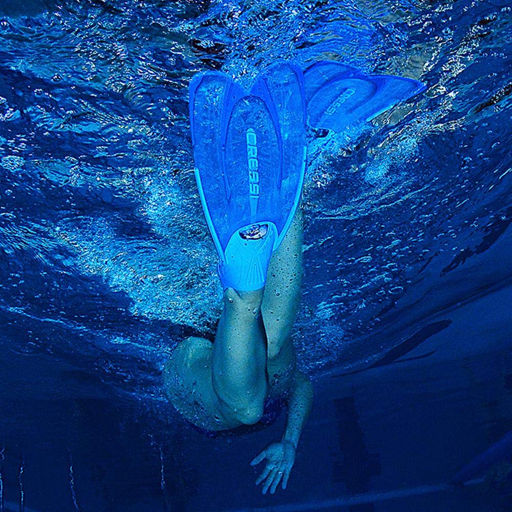 Cressi Agua Fins Swimming Fins - Adjustable Foot Section for Diving - Ergonomic Short Fins Adults & Children - Durable Fin Material - Aquamarine - 45/46 - CA206345