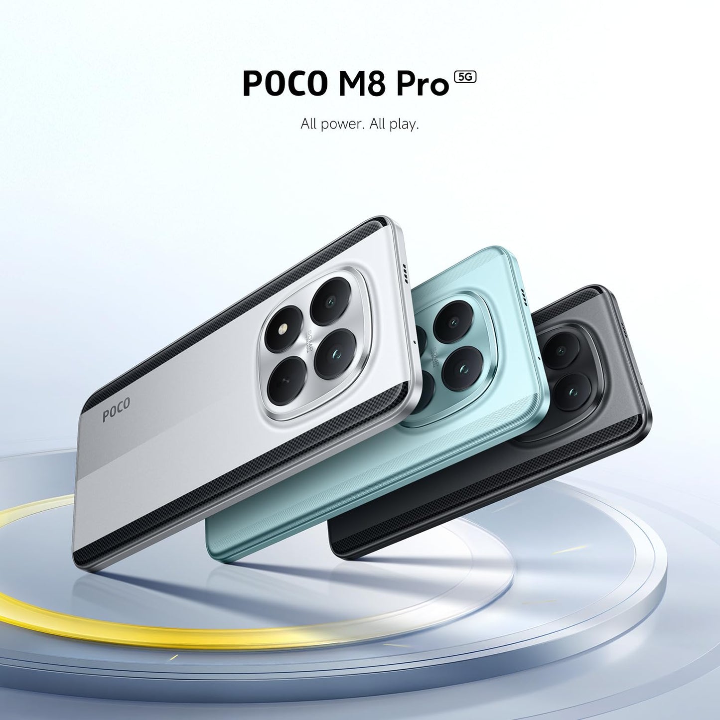 XIAOMI Poco M8 Pro 5G Smartphone, 8 GB RAM + 256 GB Storage, Mobile Phone with Android, 6.83" 1.5K CrystalRes AMOLED, Snapdragon® 7s Gen 4, 50 MP Light Fusion 800 with OIS, IP68, Silver, 2 Year Warranty - MZB0NFWEU