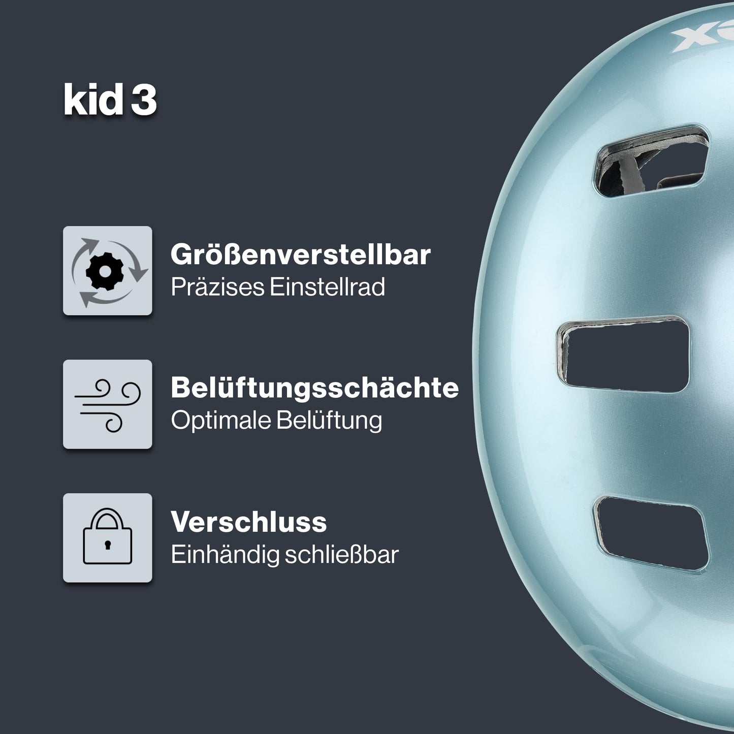 uvex Kid 3 - robust bicycle helmet for children - individual size adjustment - optimized ventilation - cloud white - 55-58 cm - S4148193717