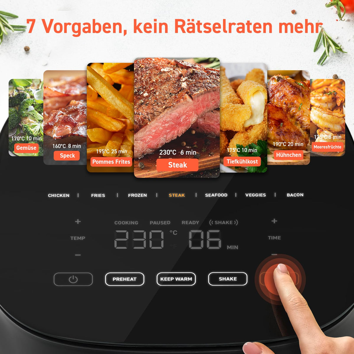 Cosori Airfryer, 4.7L 7-in-1 hot air fryer - ‎CAF-L501