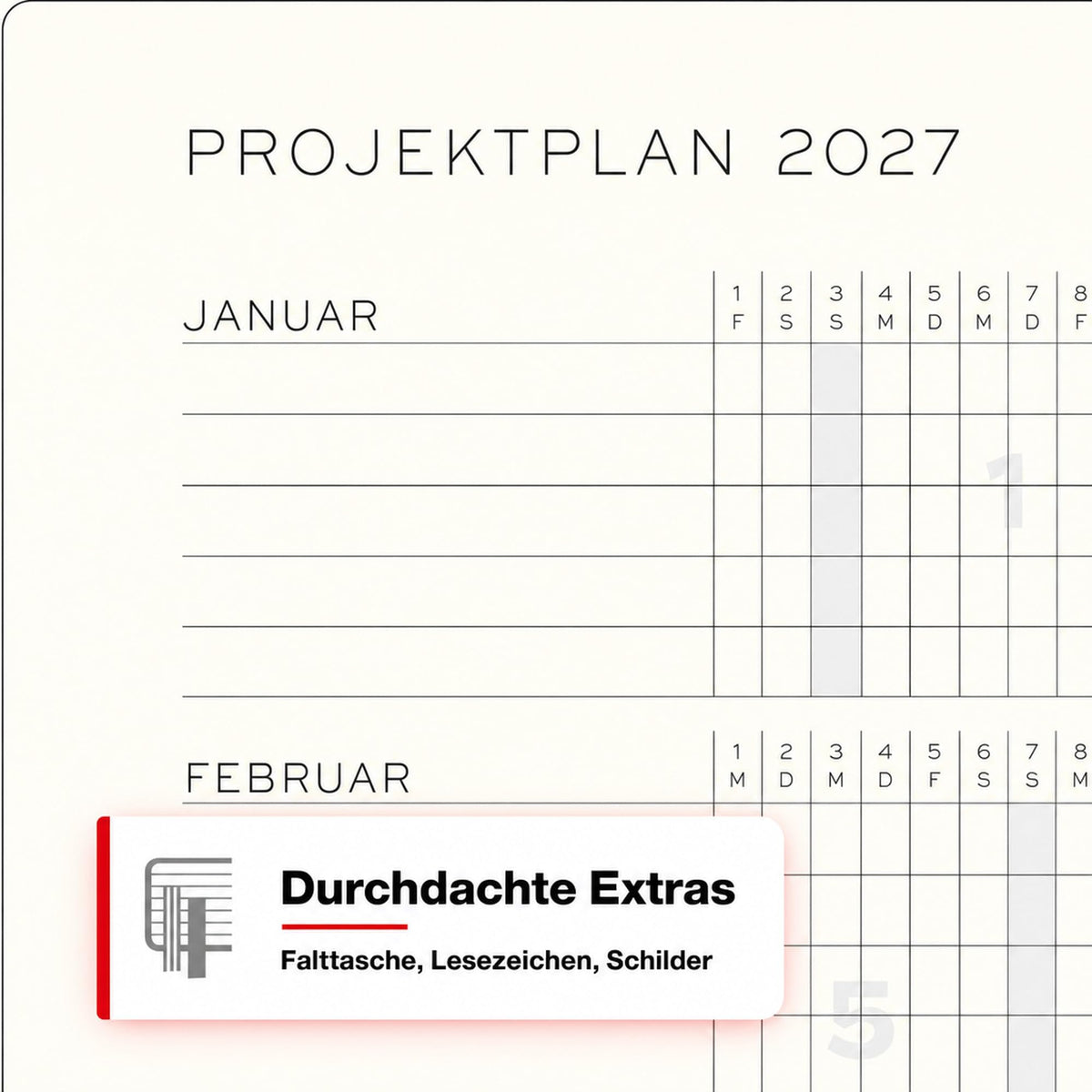 LEUCHTTURM1917 Calendar săptămânal 2027 mediu (A5) - germană, salvie, copertă moale, 145 x 210 mm, 12 luni - ianuarie-decembrie 2027, 1 săptămână pe pagină dublă, hârtie de 80 g/m² cu compatibilitate ridicată cu cerneală - 400130