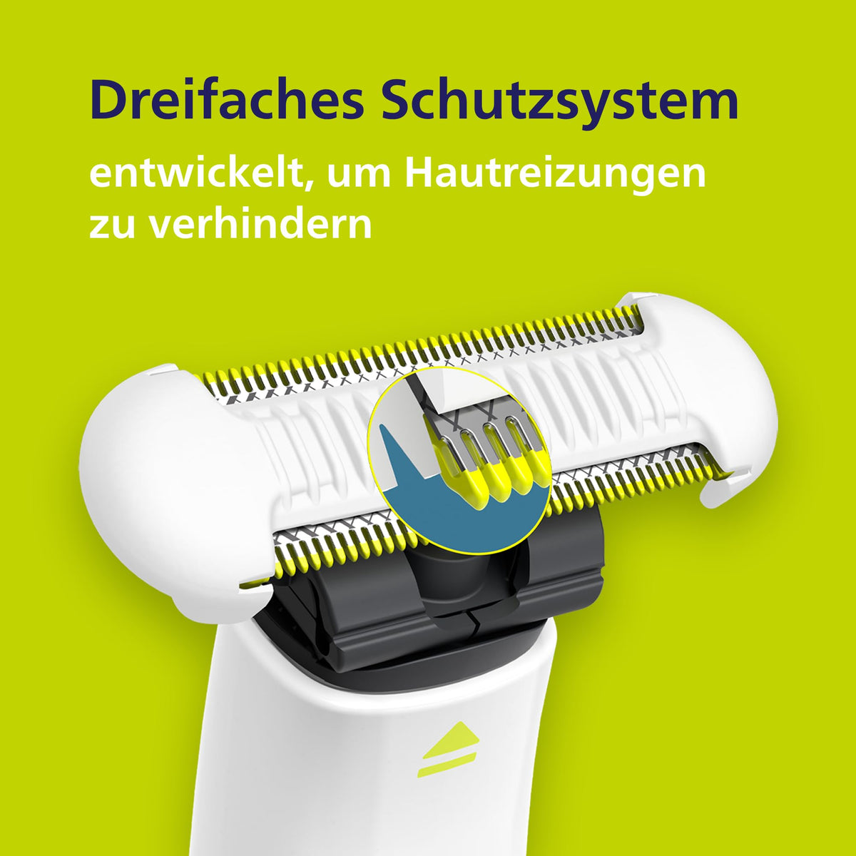 Philips OneBlade QP229/50 Skin Protect Replacement Blade, for OneBlade electric shavers and trimmers, durable stainless steel, trimming and shaving with extra skin protection, 2 pieces