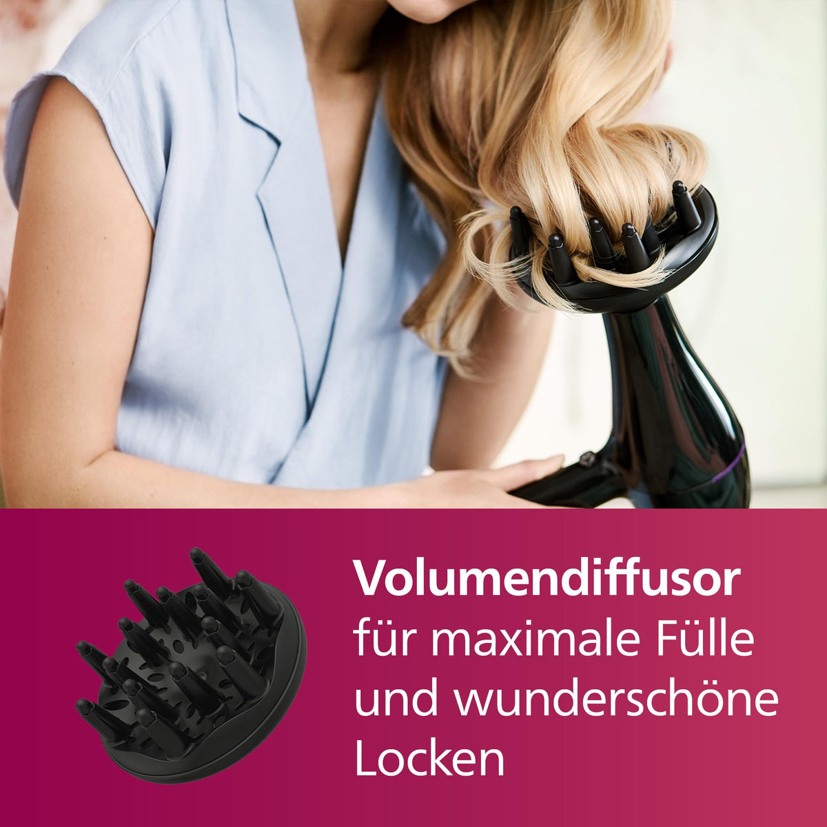 Philips DryCare Pro Uscător de păr cu motor AC puternic (Model BHD274/00)