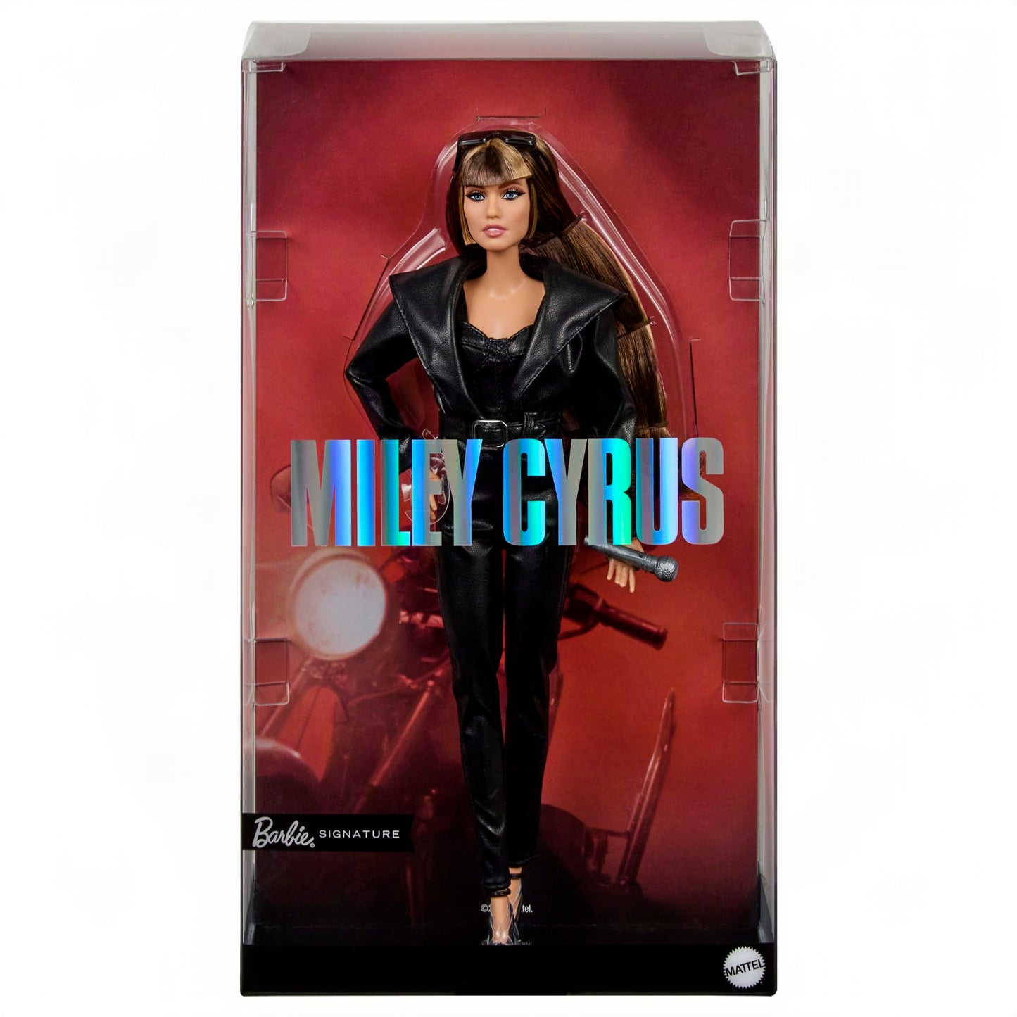 Barbie Signature Doll Poseable Miley Cyrus Collectible Figure in Faux Leather Outfit with Hood and High Heels, JJY06