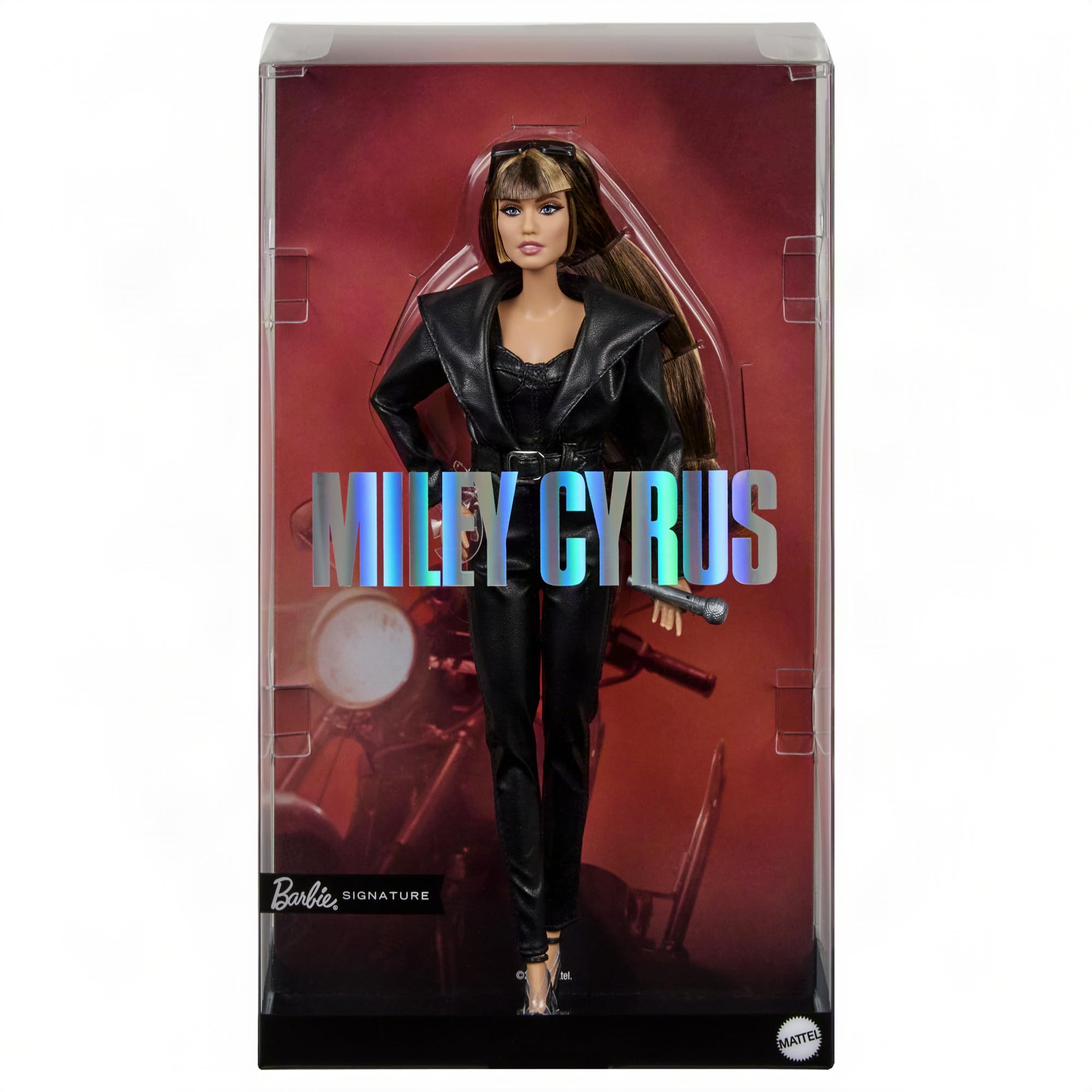 Barbie Signature Doll Poseable Miley Cyrus Collectible Figure in Faux Leather Outfit with Hood and High Heels, JJY06