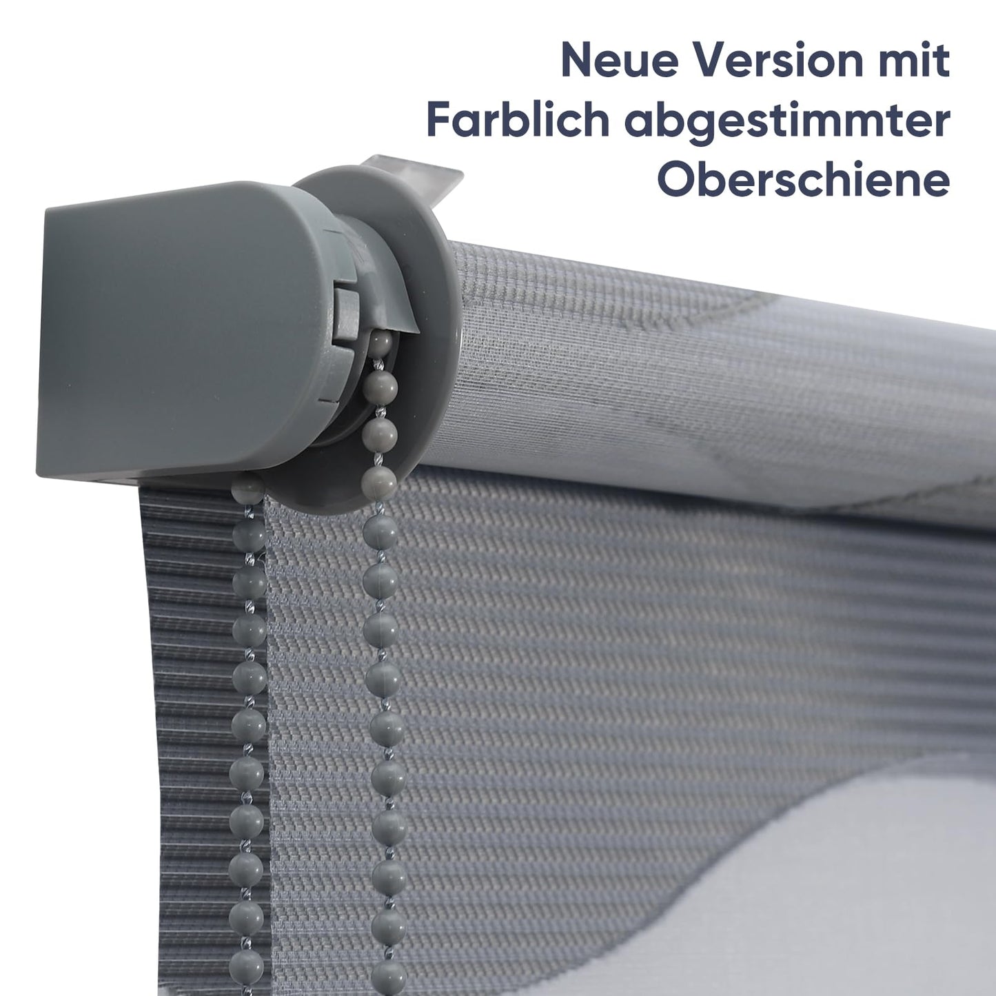 Sekey double roller blind waves Klemmfix without drilling for windows, double roller blind 70 cm wide, duo roller blind wave blinds sun protection, 70x210cm, dark gray - BL-2724