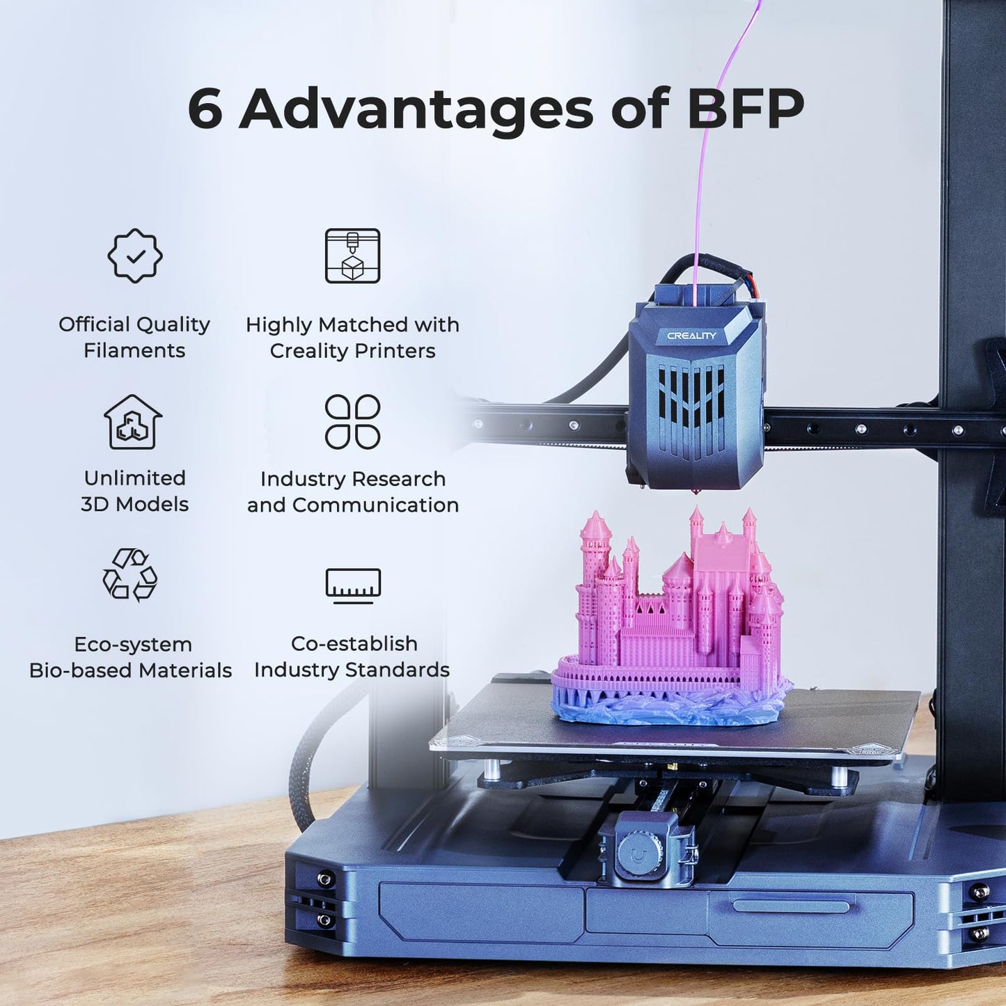 Creality gradient PLA filament 1.75mm, rainbow Ender PLA+ 2kg spool, dimensional accuracy ±0.02mm - ideal for 3D printer K1 K2 Ender Hi - 3301010704