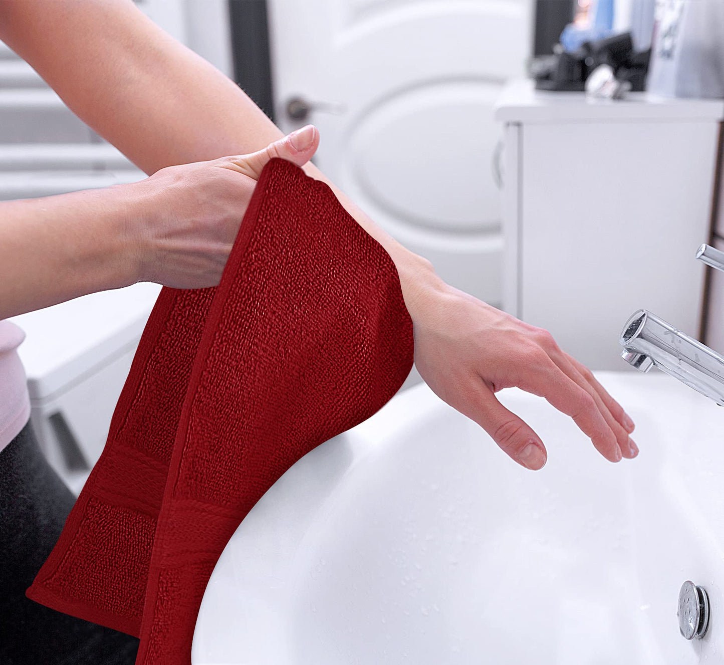 Utopia Towels Premium Red Towels - 100% Combed Ring-Spun Cotton, Ultra Soft and Highly Absorbent, 600gsm, 16" x 28", Hotel and Spa Quality Towels (Pack of 6) - UT0735