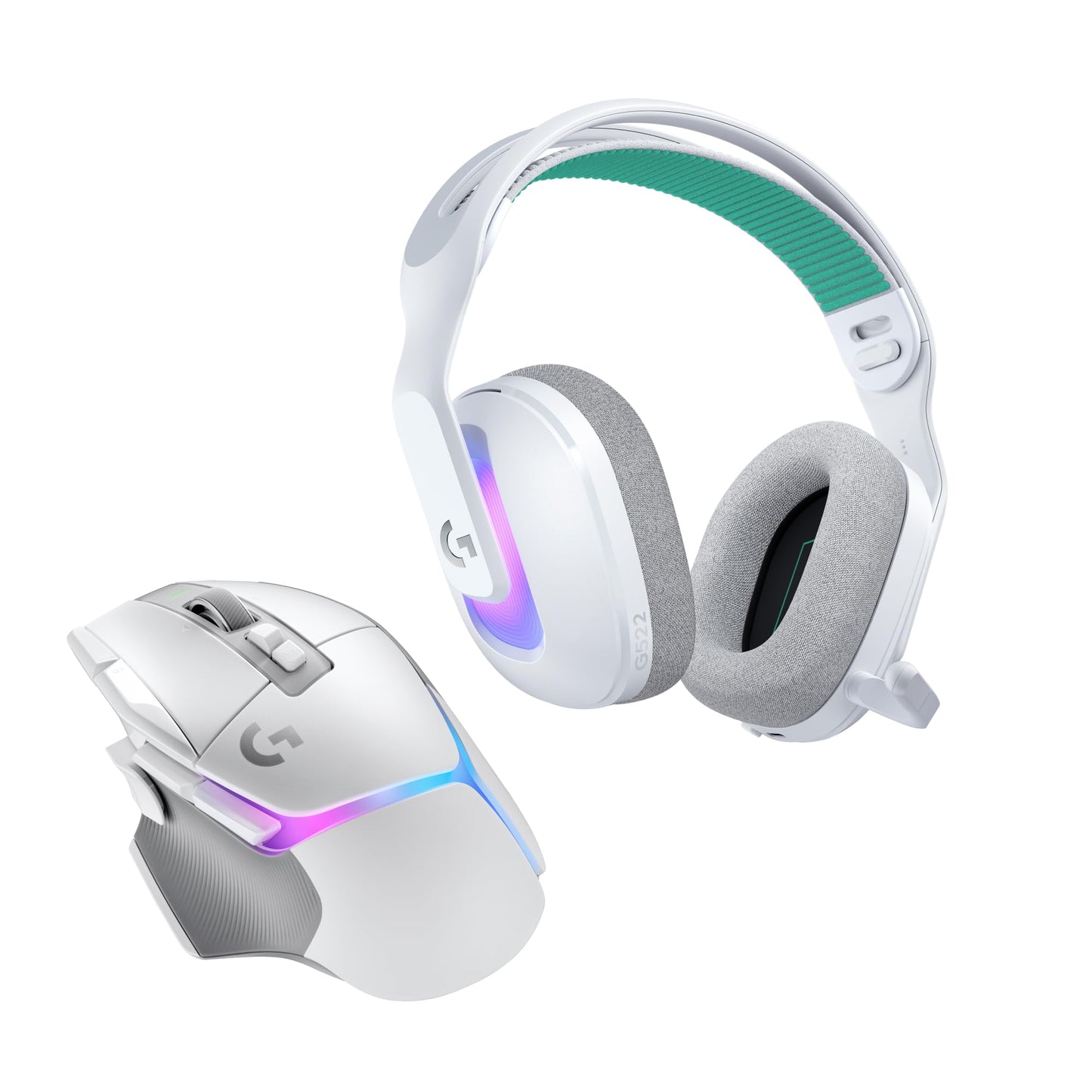 Logitech G G522 Wireless Gaming Headset and G502 X Plus Wireless Gaming Mouse - Lightspeed Wireless Mouse and Headset Combo with RGB LIGHTSYNC - Compatible with PC/Windows - White