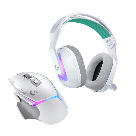 Logitech G G522 Wireless Gaming Headset and G502 X Plus Wireless Gaming Mouse - Lightspeed Wireless Mouse and Headset Combo with RGB LIGHTSYNC - Compatible with PC/Windows - White