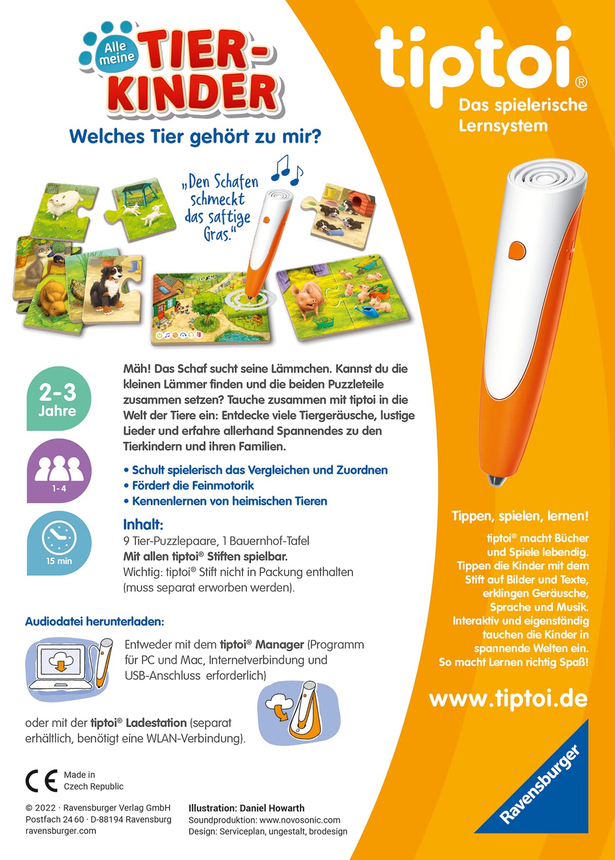 Ravensburger tiptoi starter set 00112 - pen and picture book Search and discover My World - learning system for children aged 2 and over & tiptoi 00108 - All My Animal Children