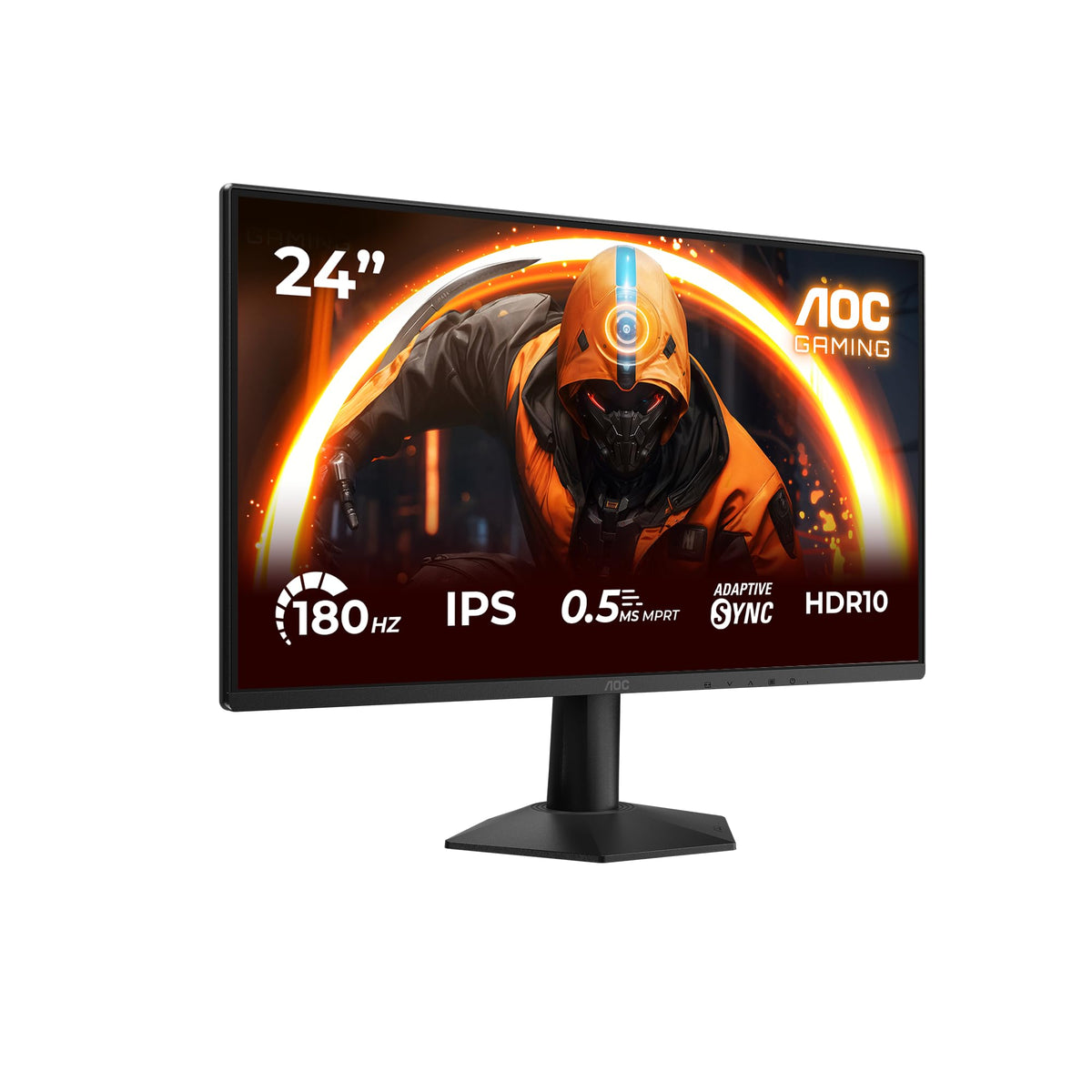 AOC 24G50F 24-inch FHD Gaming Monitor, 180Hz, IPS Panel, 4ms GtG, Adaptive Sync, HDR10, G-Sync Compatible, (1920x1080 HDMI 1x 2.0 DP 1x 1.4) Black