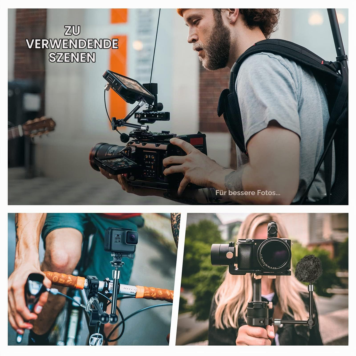 NEEWER ST20 Super Klemme und 27,9cm Verstellbarer Reibungskraft Gelenkarm, kompatibel mit SmallRig Kamera Käfig Rig, weitere Erweiterung für Monitor/LED Licht/Webcam, maximale Belastung 2kg