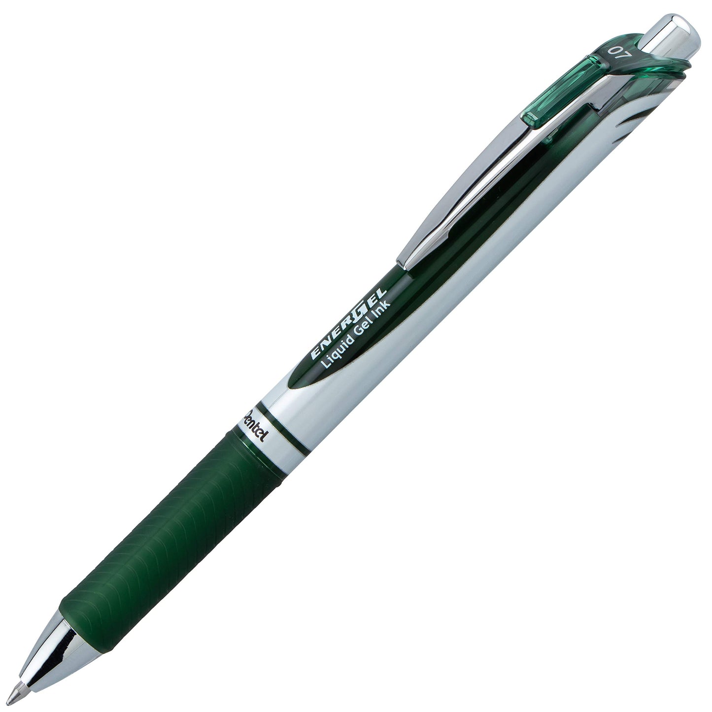 Pentel EnerGel XM BL77 Gel Pens with Push Mechanism, Forest Green (Pack of 12) - BL77-D3X-VE