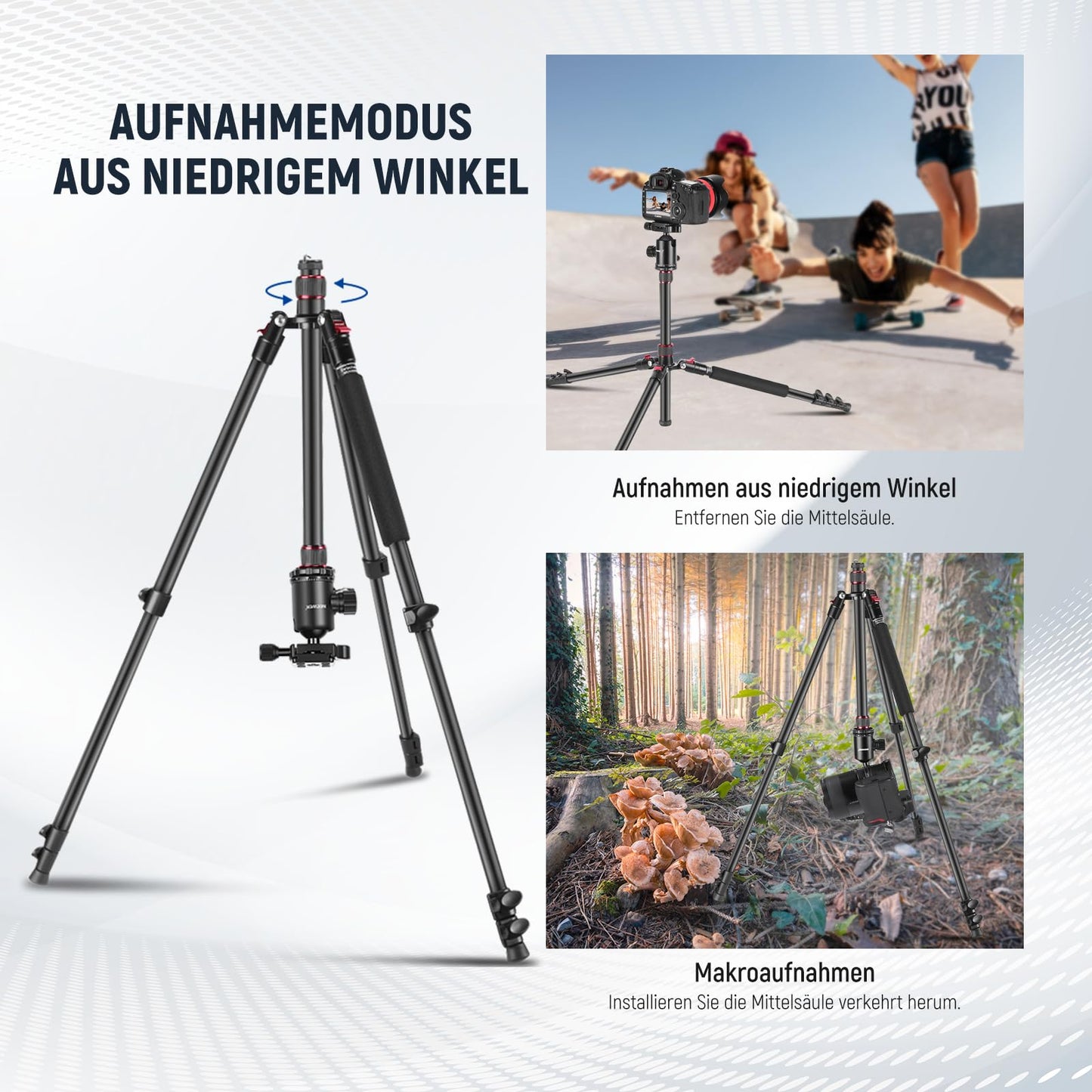 NEEWER 77" camera tripod monopod for DSLR, smartphone with 360° panoramic ball head, 2 axis center column, Arca type quick release plate, bag, compact, aluminum, max. load capacity 34lb, TP77