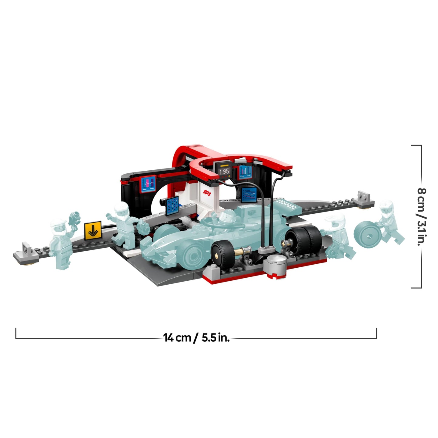 LEGO City F1 Pit Stop with Pit Crew and Ferrari Speedster - Formula 1 Pit Stop Set with 1 Racing Driver and 4 Mechanic Minifigures - Toy Racing Car for Boys and Girls from 6 Years - 60443