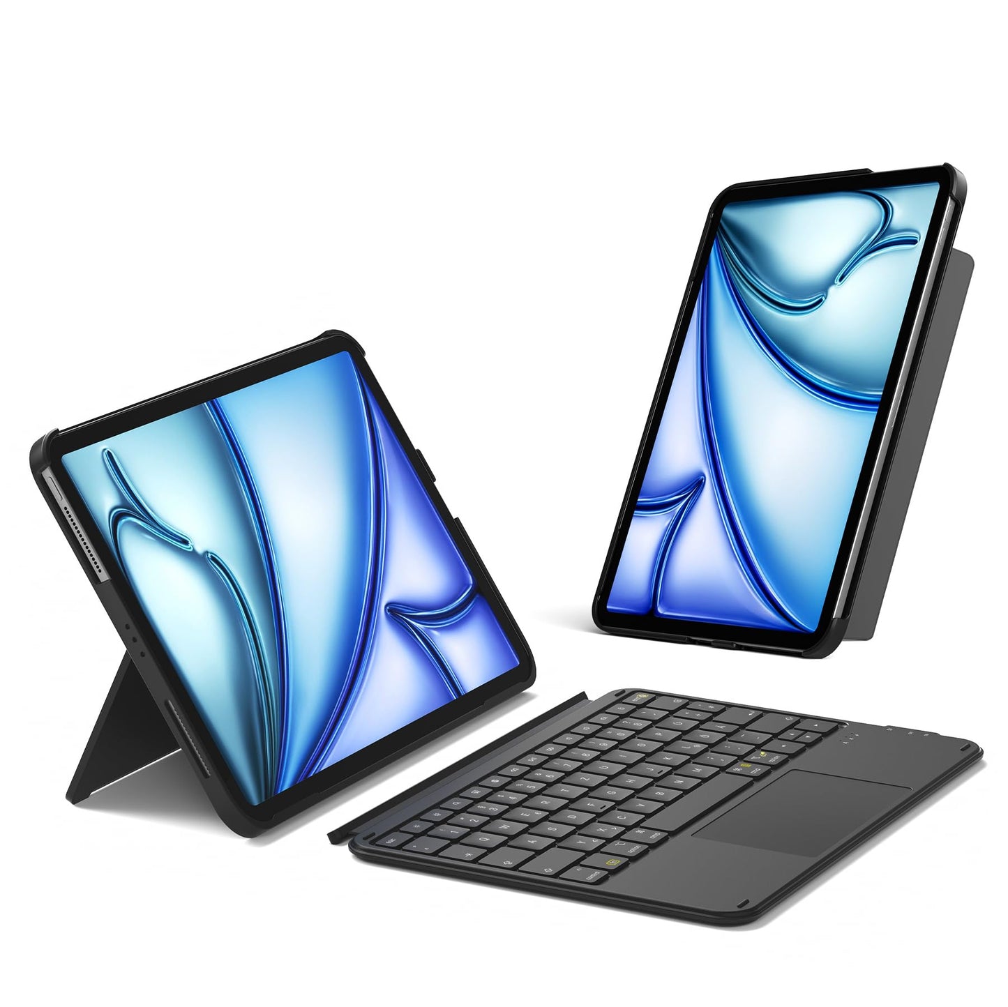 Inateck case with keyboard, ultralight keyboard for iPad 10/11 generation A16 2025 11 inch, iPad Air 11" M3/M2 (2025/2024), Air 5/4, Pro 11 4/3/2/1, removable, with touchpad, QWERTZ, AceTouch KB04122 - KB04122-G-DE