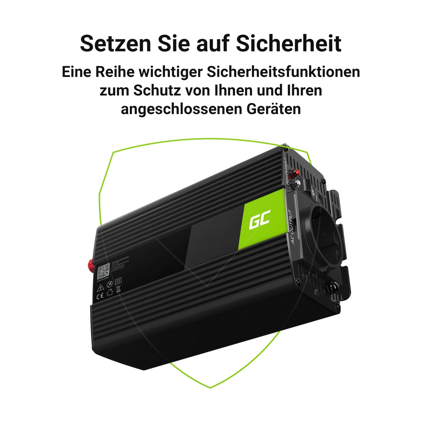 Green Cell 300W/600W 12V to 230V Pure Sine Volt Car Voltage Converter Inverter Converter Pure Sine Wave Power Solar Inverter DC AC Converter Current Converter Cigarette Lighter Socket - INV05DE
