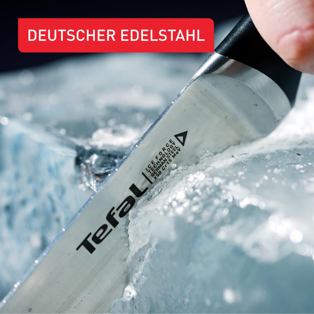 Bloc de cuțite Tefal Ice Force din lemn, 5 cuțite, cuțit de pâine 20 cm - K232S574