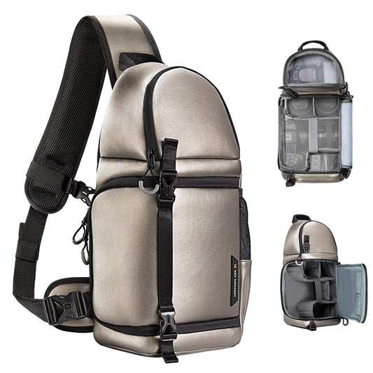 K&F CONCEPT Camera Shoulder Bag, Waterproof Camera Bag, Photography Daily Travel Camera Bag, Bags Photographer Photo Backpack, Iron Grey - KF13.141JP