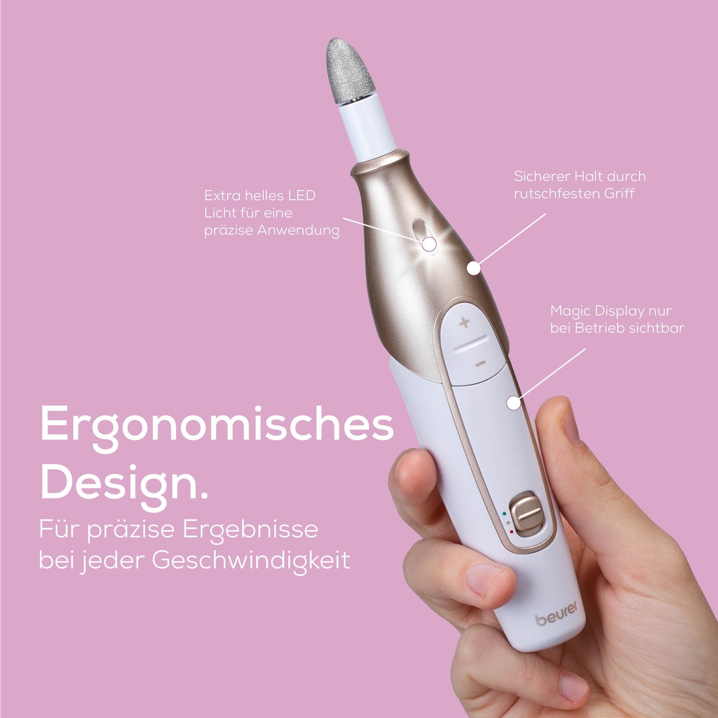 Beurer MP 64 manicure/pedicure set, electric nail care set with battery - MP064