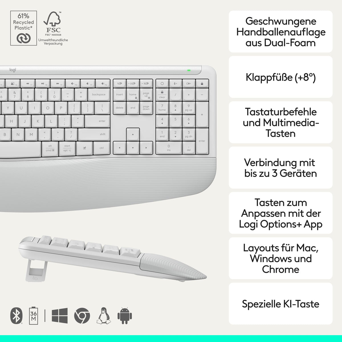 Set tastatură și mouse Logitech Signature Comfort Plus Combo MK880, fără fir - 920-014025