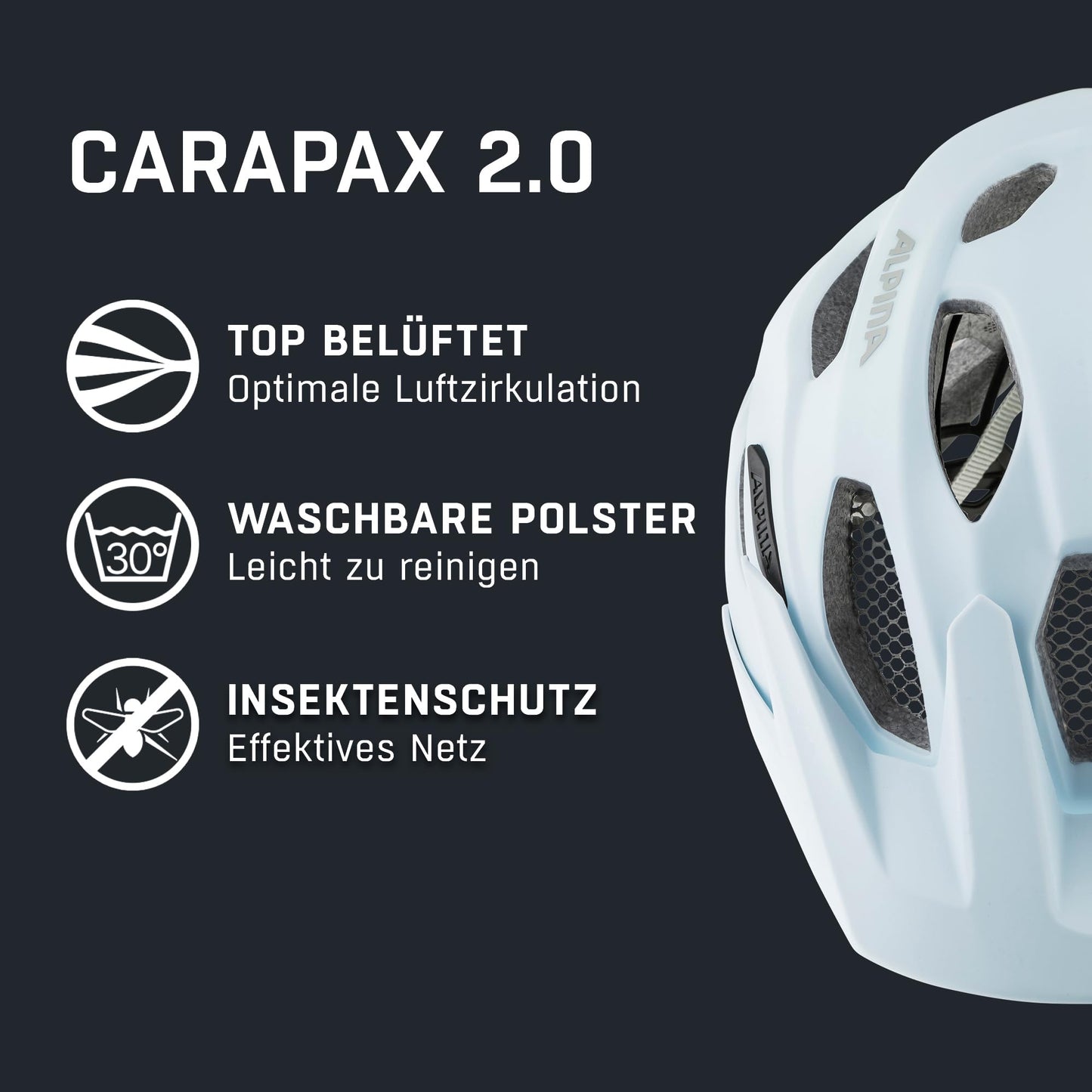 Alpina Carapax 2.0 MTB bicycle helmet, Dove Blue-Grey matt, 57-62 cm - A9725384