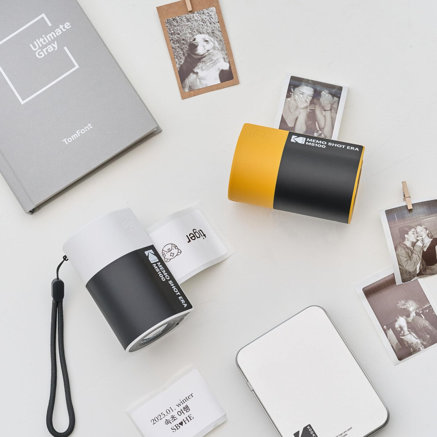 Kodak Memo Shot ERA Kids Instant Camera and Photo Label Printer - White (Camera with 1 Roll One-Touch Label Cartridge + 9 Rolls Cartridge Set) - PM00-155A0