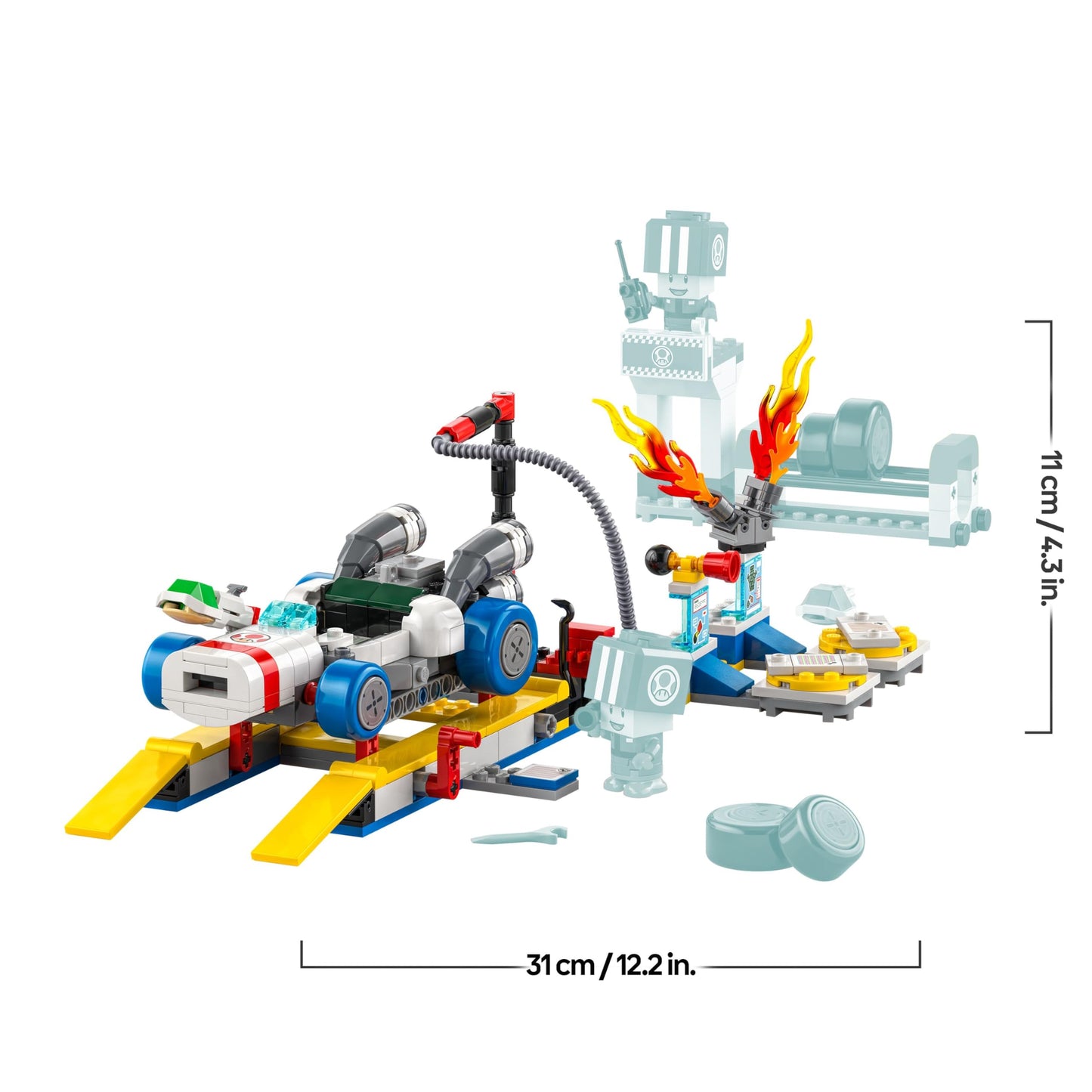 LEGO Super Mario: Mario Kart – Toad's Garage Set, Nintendo Mechanic Toy with 2 Blue Toad Character Figures for Independent Play, Birthday Gift for Boys, Girls and Gamers Aged 8 Plus 72035