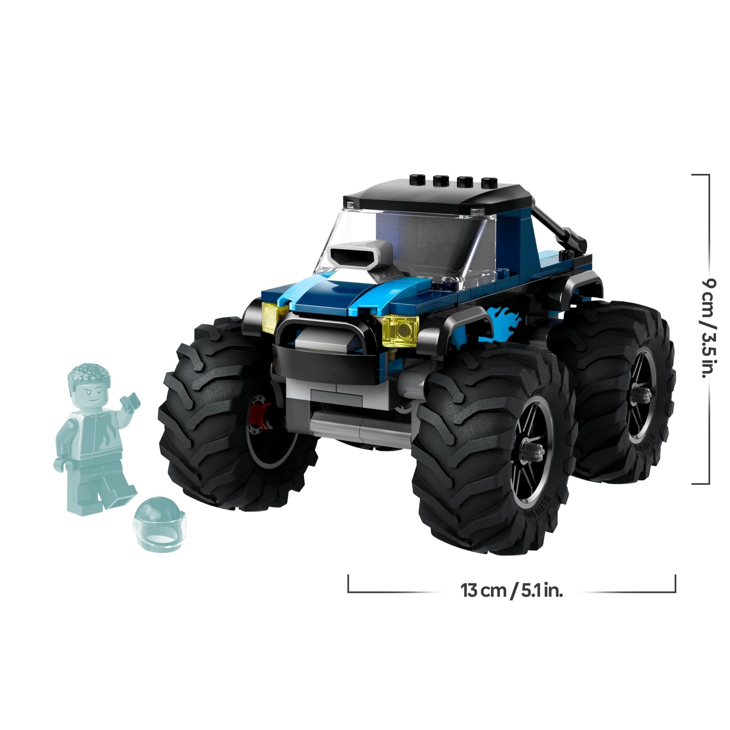 LEGO City Blue Monster Truck Toy for 5 Year Old Boys & Girls, Vehicle Set with Driver Minifigure, Creative Racing Car Toy for Kids, Birthday Gift Idea 60402