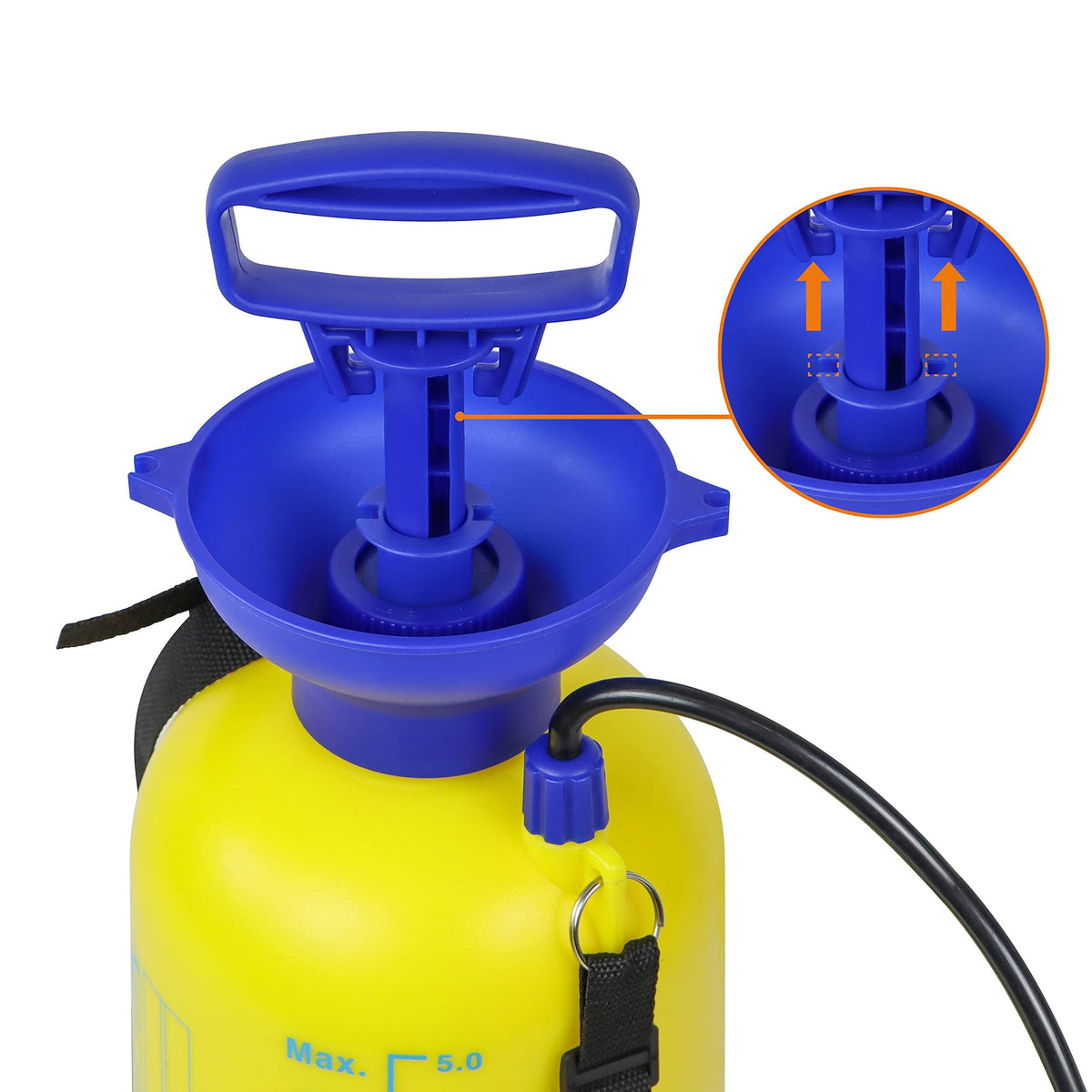 Amazon Basics Pressure Sprayer 5 Liters with Pump Function, White - JC742