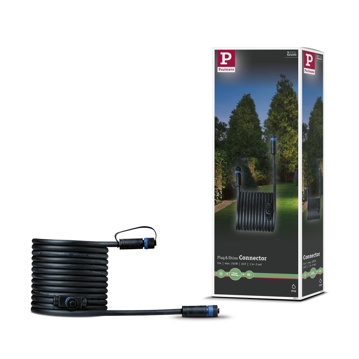 Paulmann lighting system Plug&Shine connection cable 500 cm 93927 black 24 V - 939.27