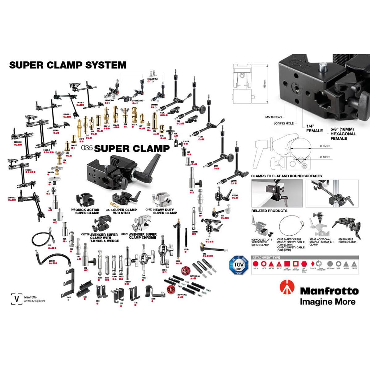 Manfrotto 035 Superclamp universal fastening mechanism (aluminum) black