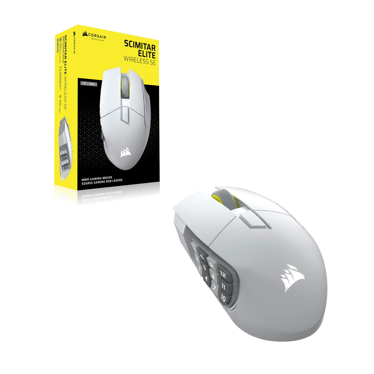 Corsair Scimitar Elite Wireless SE MMO Gaming Mouse - White - CH-9314011-WW
