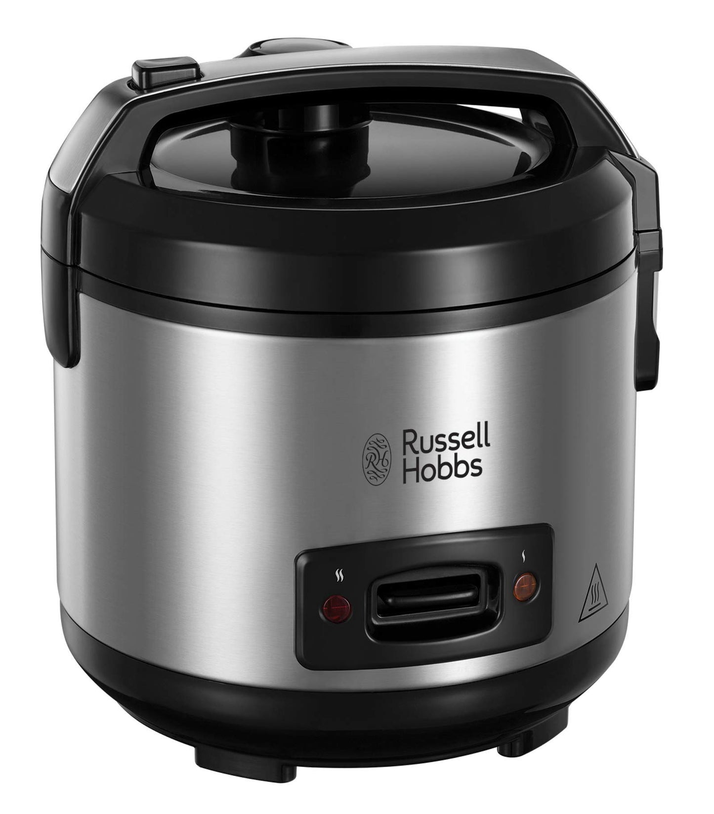 Russell Hobbs rice cooker 1.2l incl. steamer insert with aroma hinged lid (keep warm function, non-stick coated cooking pot, rice spoon & measuring cup, stainless steel) 27080-56