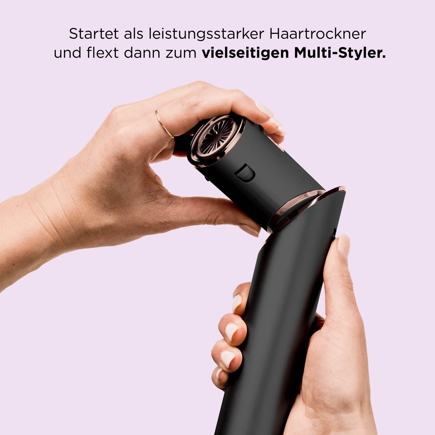 Shark FlexStyle 5-in-1 Air Styler & Hair Dryer, Auto Wrap Curl Attachment, Paddle Brush, Oval Brush, Concentrator, Diffuser, Storage Case, No Heat Damage, Black/Rose Gold, HD446EU