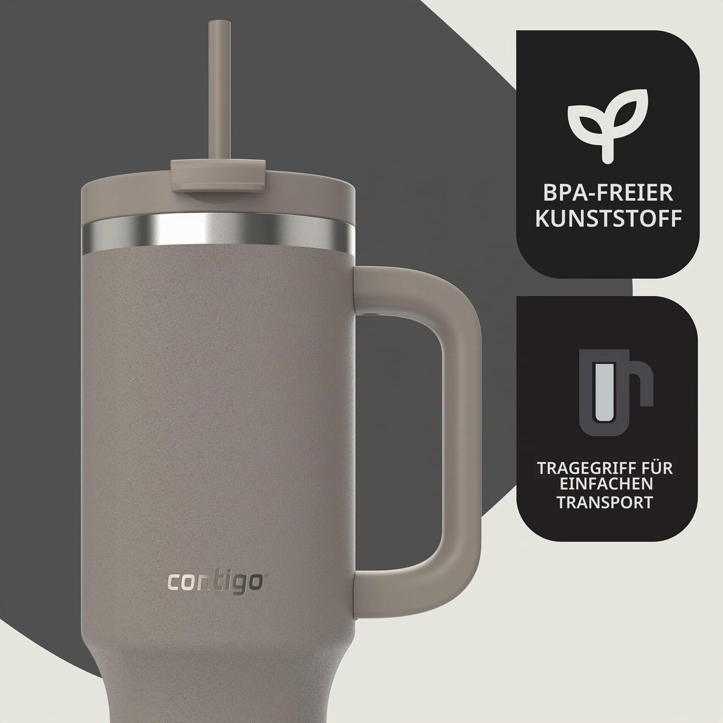 Contigo thermos bottle 1200 ml with handle and straw | Stainless Steel Insulated Thermal Drinking Bottle with Lid | Cools for 29 hours | Travel Mug | Thermo mug | | Inky cap - 2204456