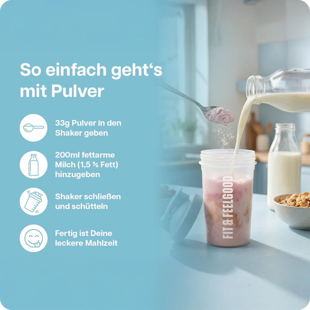 Layenberger Fit&Feelgood Slim Shake Powder Iaurt cu fructe de pădure roșii (6x396 g)
