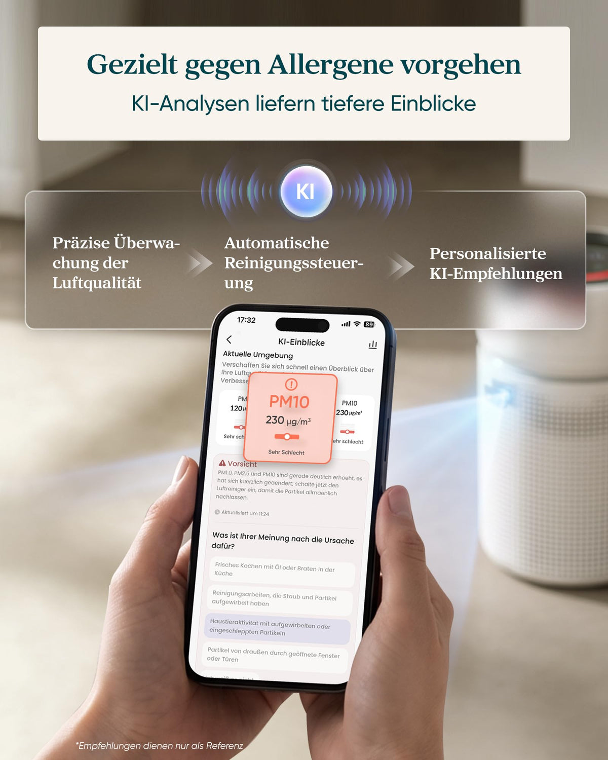 Levoit Eleva 300X Air Purifier Allergic, 19 dB, Auto Mode, up to 56 m² - LAP-C341S-WEU