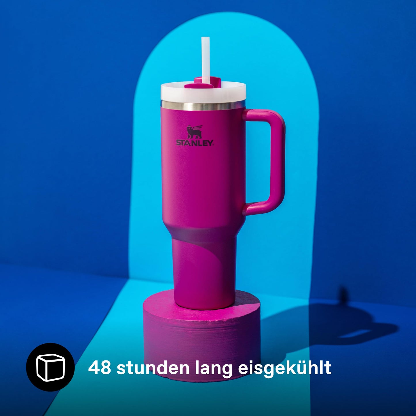 STANLEY 1913 Quencher H2.0 Flowstate Drinking Bottle with Straw 1.2L - Thermo Mug Cools 11 Hours - 48 Hours Ice Cold - Dishwasher Safe - Thermos Bottle BPA Free - Stainless Steel - Fuchsia - 100000144044