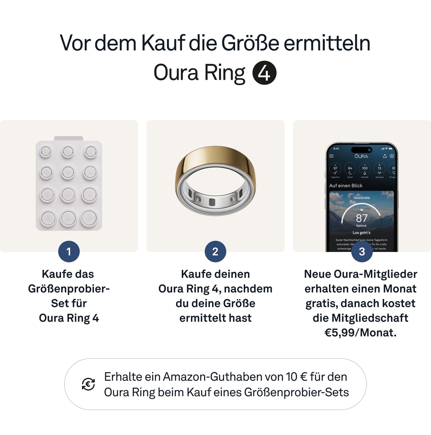 Oura Ring 4 - Gold - Size 4 - Smart Ring | First measure with Oura Ring 4 Sizing Kit | Sleep Tracking Wearable - Heart Rate - Fitness Tracker - Up to 8 days battery life - JZ90-54216-04