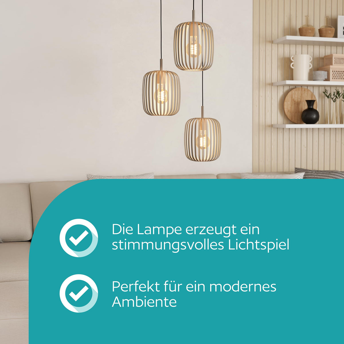 EGLO Pendant Lamp Romazzina, 3-bulb Pendant Light over Dining Table - 900687
